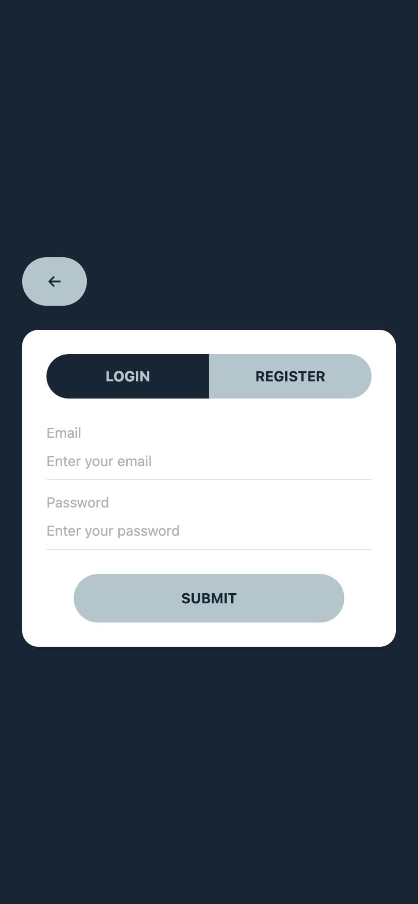 Mobile view of login in CruiseCatalog.