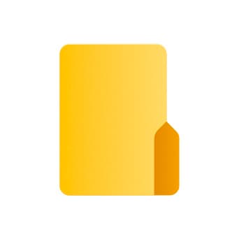 Vector drawing of a yellow folder icon.