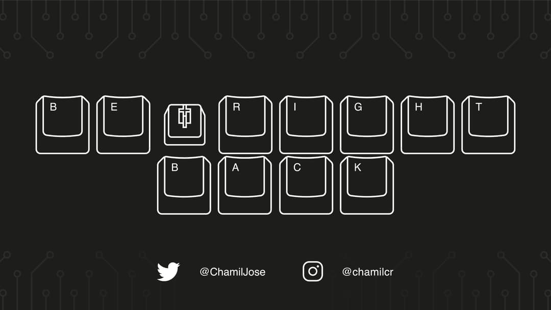 Twitch background with BRB keys.
